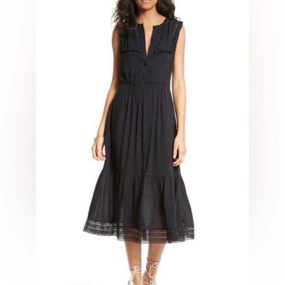 Rebecca Minkoff Dresses & Skirts - Rebecca Minkhoff Black Sleeveless Dress Size 8 Crochet Trim